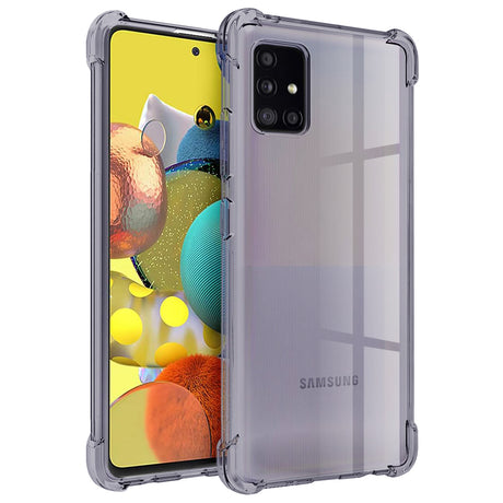 Husa de protectie Techsuit Shockproof Clear Silicone compatibil cu Samsung Galaxy A51 4G, Negru Fumuriu