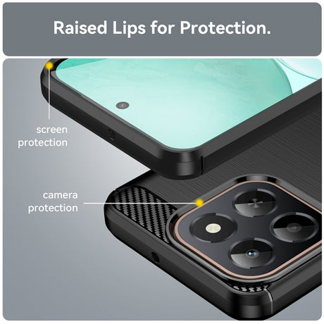 Husa de protectie Techsuit Carbon Silicone compatibil cu Honor X6c, Negru