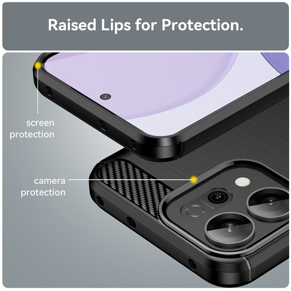 Husa de protectie Techsuit Carbon Silicone compatibil cu Oppo Reno14 F / Reno14 FS 5G, Negru