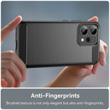 Husa de protectie Techsuit Carbon Silicone compatibil cu Oppo Reno14 F / Reno14 FS 5G, Negru