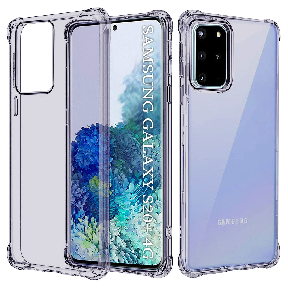 Husa de protectie Techsuit Shockproof Clear Silicone compatibil cu Samsung Galaxy S20 Plus 4G / S20 Plus 5G, Negru Fumuriu