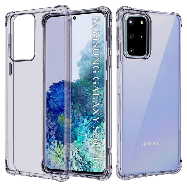 Husa de protectie Techsuit Shockproof Clear Silicone compatibil cu Samsung Galaxy S20 Plus 4G / S20 Plus 5G, Negru Fumuriu
