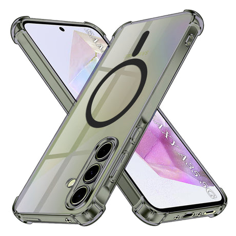 Husa de protectie Techsuit Shockproof Clear Silicone MagSafe compatibil cu Samsung Galaxy A35 5G, Negru Fumuriu