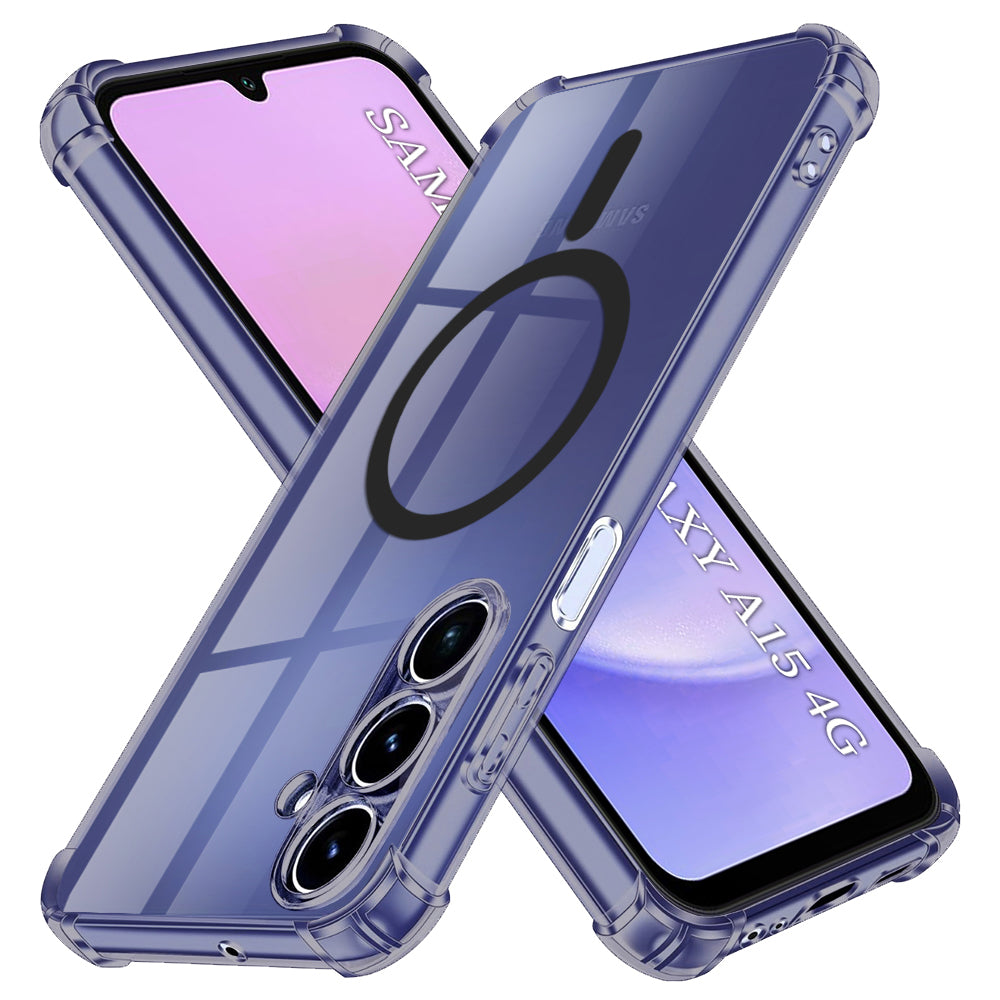 Husa de protectie Techsuit Shockproof Clear Silicone MagSafe compatibil cu Samsung Galaxy A15 4G / A15 5G, Negru Fumuriu