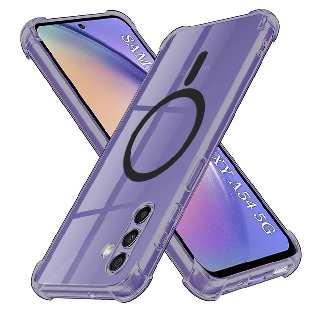 Husa de protectie Techsuit Shockproof Clear Silicone MagSafe compatibil cu Samsung Galaxy A54, Negru Fumuriu