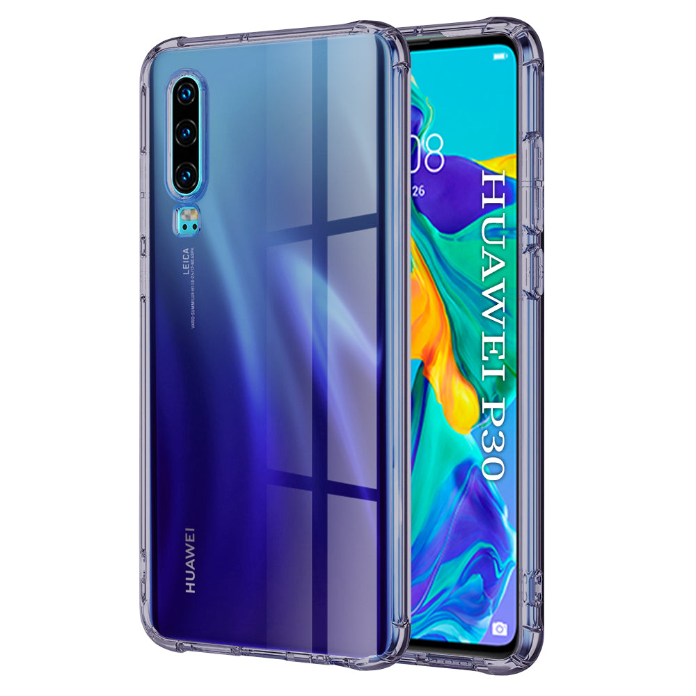Husa de protectie Techsuit Shockproof Clear Silicone compatibil cu Huawei P30, Negru Fumuriu