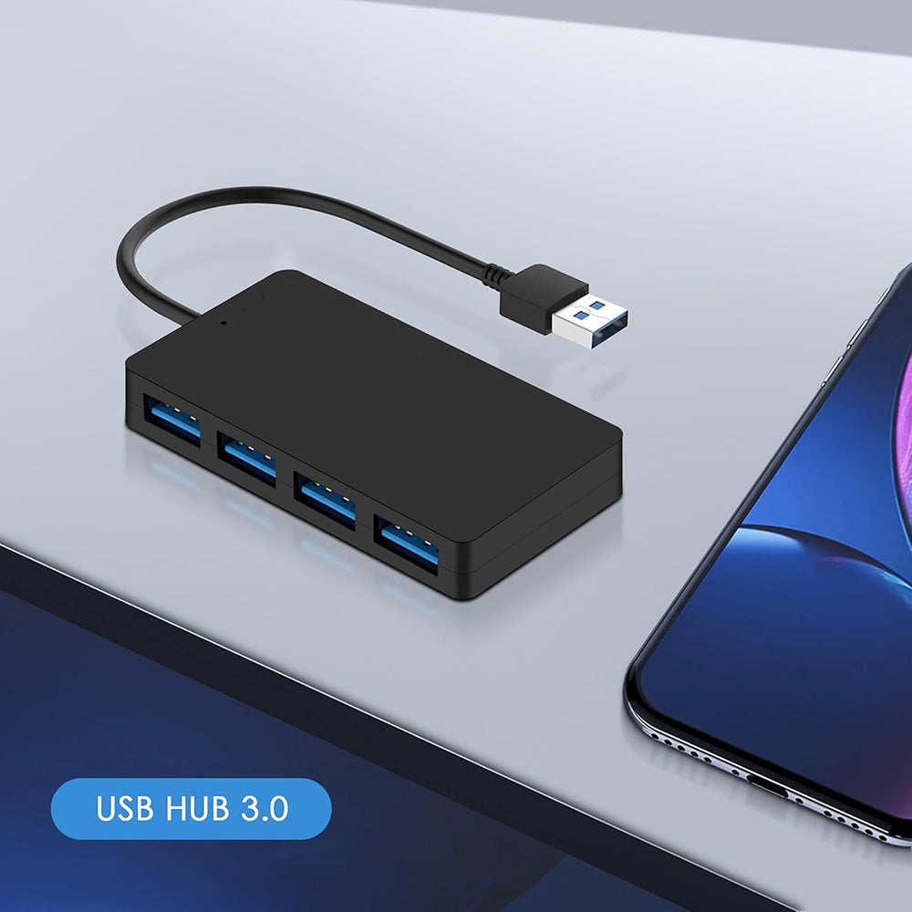 Hub/Dock Techsuit Docking Station QuantumNode 4 in 1 (H15), USB to 4x USB 3.0, ABS, Negru