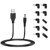Adaptor Techsuit (set de 11) Cable Adapter ChargeNest (AC21), USB to 7x DC Barrel, Jack Adapter, Type-C, Mini-USB, Micro-USB, Negru