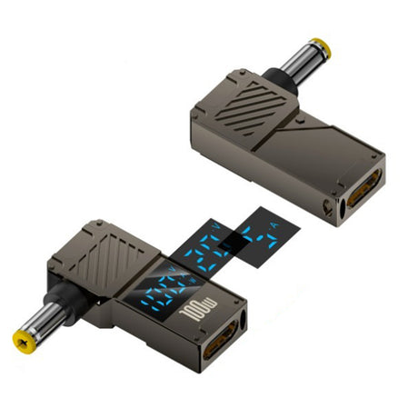 Adaptor Techsuit Adapter LaptopPlugX (A22), for Laptop, DC to Type-C, 100W, LED Display, Gri