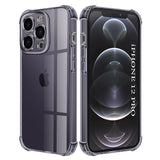 Husa de protectie Techsuit Shockproof Clear Silicone compatibil cu iPhone 12 Pro, Negru Fumuriu