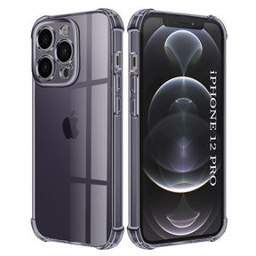 Husa de protectie Techsuit Shockproof Clear Silicone compatibil cu iPhone 12 Pro, Negru Fumuriu