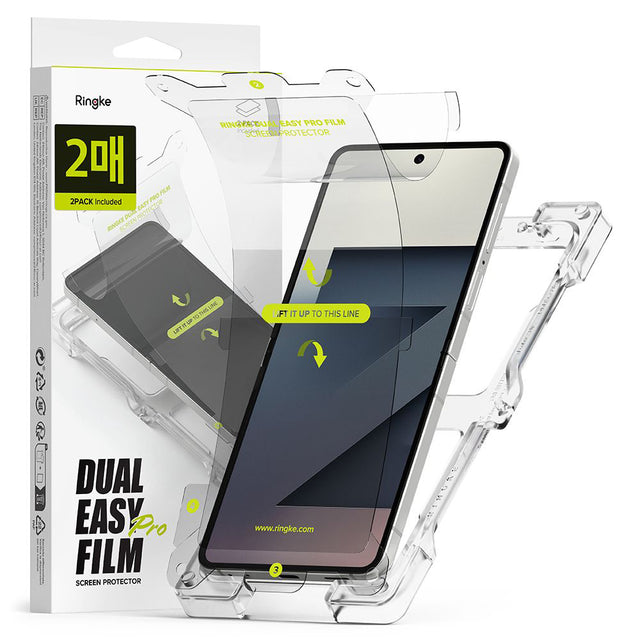 Folie de protectie Ringke Dual Easy Pro Film (set de 2) compatibil cu Samsung Galaxy Z Flip7, Transparent
