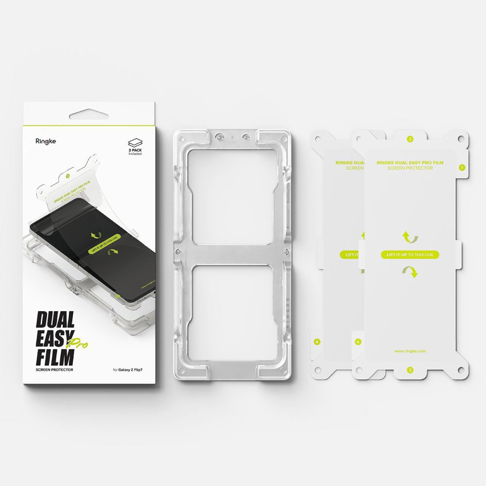 Folie de protectie Ringke Dual Easy Pro Film (set de 2) compatibil cu Samsung Galaxy Z Flip7, Transparent
