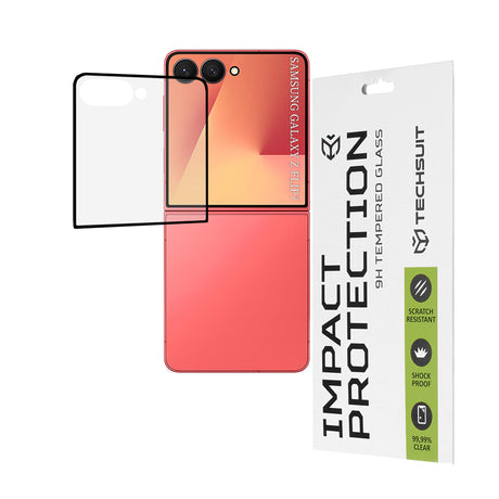 Folie de protectie Techsuit 111D Full Cover / Full Glue Glass compatibil cu Samsung Galaxy Z Flip7, Negru