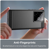 Husa de protectie Techsuit Carbon Silicone compatibil cu Realme GT 7, Negru