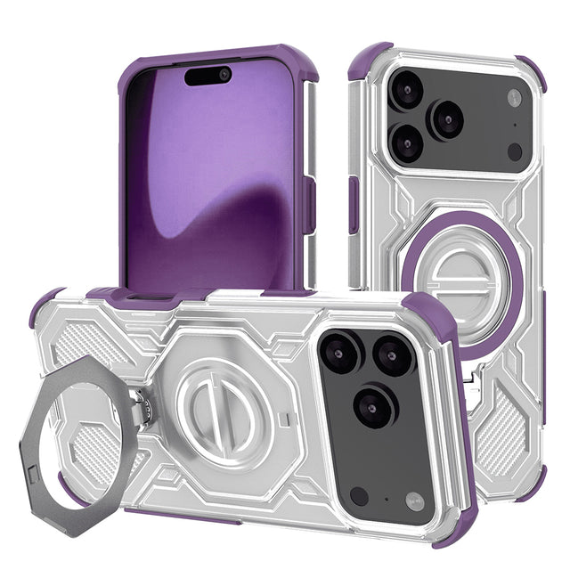 Husa de protectie Techsuit Carbon Shield PRO compatibil cu iPhone 17 Pro Max, Mov Transparent