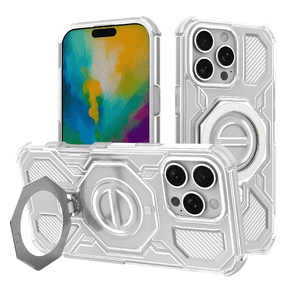 Husa de protectie Techsuit Carbon Shield PRO compatibil cu iPhone 16 Pro Max, Alb Transparent