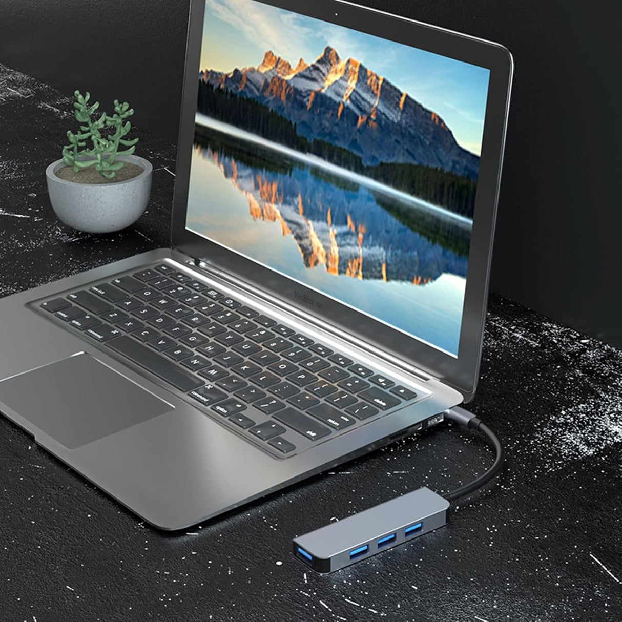 Hub/Dock Techsuit Docking Station DataBridge 4 in 1 (H8), USB, Type-C to USB 3.0, 3x USB 2.0, Gri