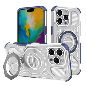 Husa de protectie Techsuit Carbon Shield PRO compatibil cu iPhone 16 Pro, Albastru Transparent