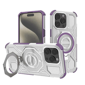 Husa de protectie Techsuit Carbon Shield PRO compatibil cu iPhone 15 Pro, Mov Transparent