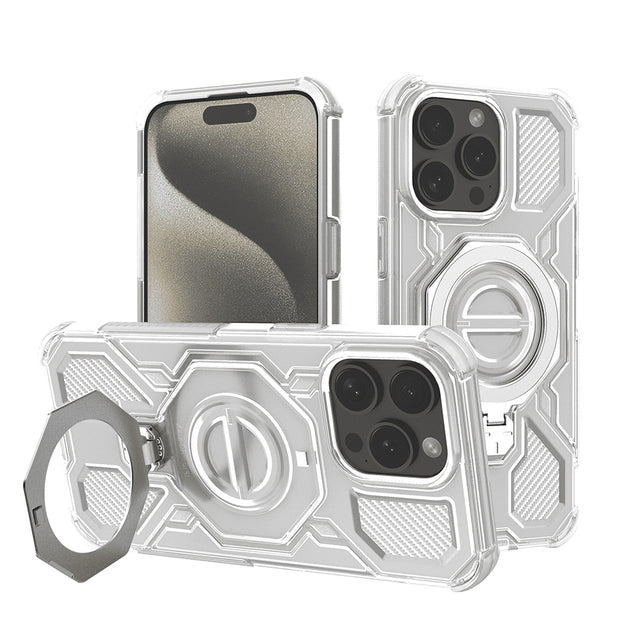 Husa de protectie Techsuit Carbon Shield PRO compatibil cu iPhone 15 Pro Max, Alb Transparent
