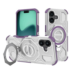 Husa de protectie Techsuit Carbon Shield PRO compatibil cu iPhone 16, Mov Transparent