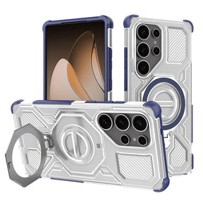 Husa de protectie Techsuit Carbon Shield PRO compatibil cu Samsung Galaxy S25 Ultra, Albastru Transparent