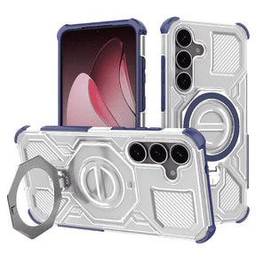 Husa de protectie Techsuit Carbon Shield PRO compatibil cu Samsung Galaxy S25, Albastru Transparent