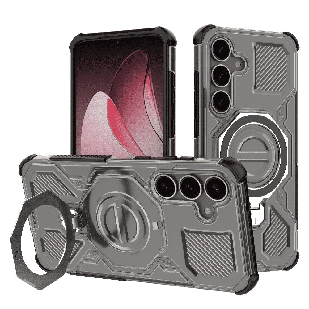 Husa de protectie Techsuit Carbon Shield PRO compatibil cu Samsung Galaxy S25 Plus, Negru Fumuriu