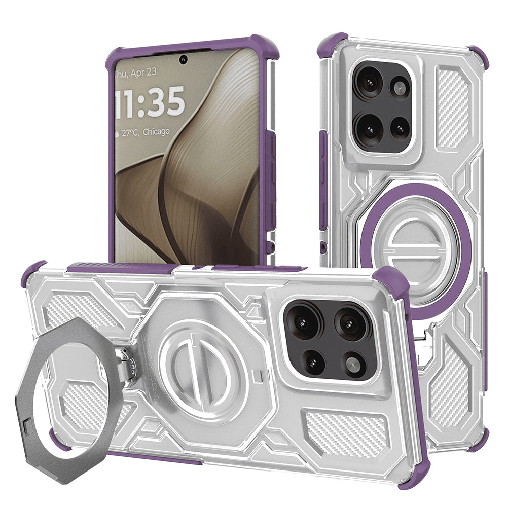 Husa de protectie Techsuit Carbon Shield PRO compatibil cu Motorola Edge 50, Mov Transparent