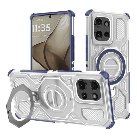 Husa de protectie Techsuit Carbon Shield PRO compatibil cu Motorola Edge 50, Albastru Transparent