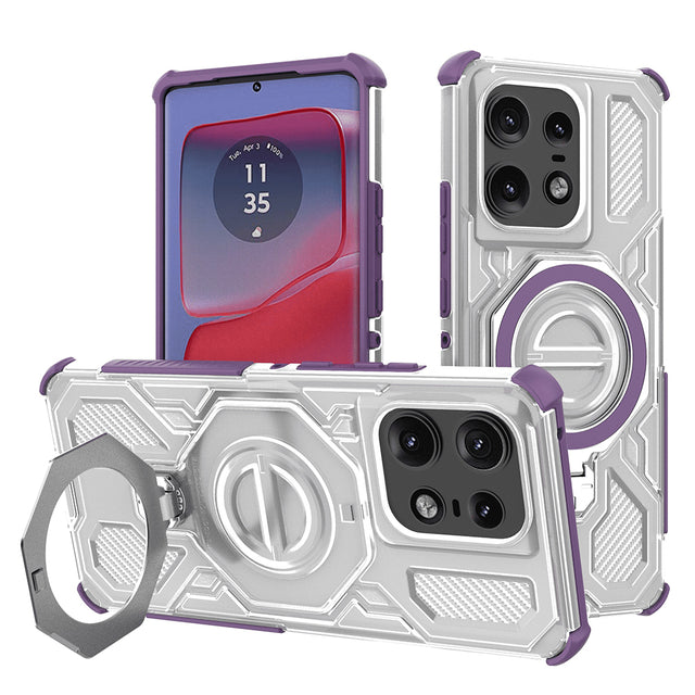 Husa de protectie Techsuit Carbon Shield PRO compatibil cu Motorola Edge 50 Pro, Mov Transparent