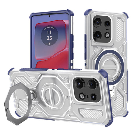 Husa de protectie Techsuit Carbon Shield PRO compatibil cu Motorola Edge 50 Pro, Albastru Transparent