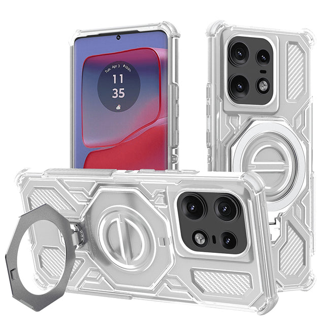 Husa de protectie Techsuit Carbon Shield PRO compatibil cu Motorola Edge 50 Pro, Alb Transparent