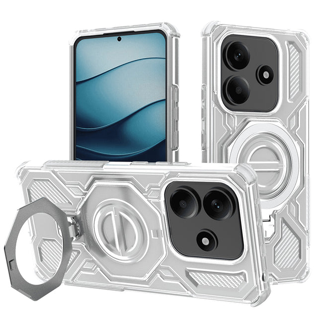 Husa de protectie Techsuit Carbon Shield PRO compatibil cu Xiaomi Redmi Note 14 5G, Alb Transparent