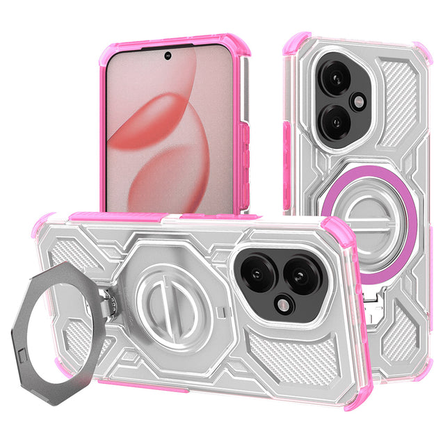 Husa de protectie Techsuit Carbon Shield PRO compatibil cu Honor 400, Roz Transparent