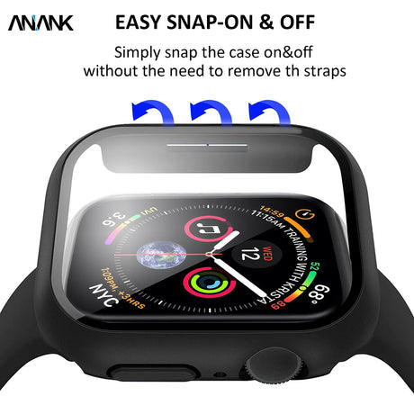 Accesoriu smartwatch ANANK Screen Guard compatibil cu Apple Watch 7 45mm, Negru