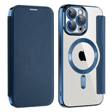 Husa de protectie Techsuit SmartMag Book compatibil cu iPhone 14 Pro Max, Albastru