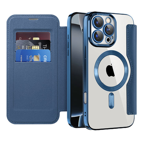 Husa de protectie Techsuit SmartMag Book compatibil cu iPhone 16 Pro, Albastru