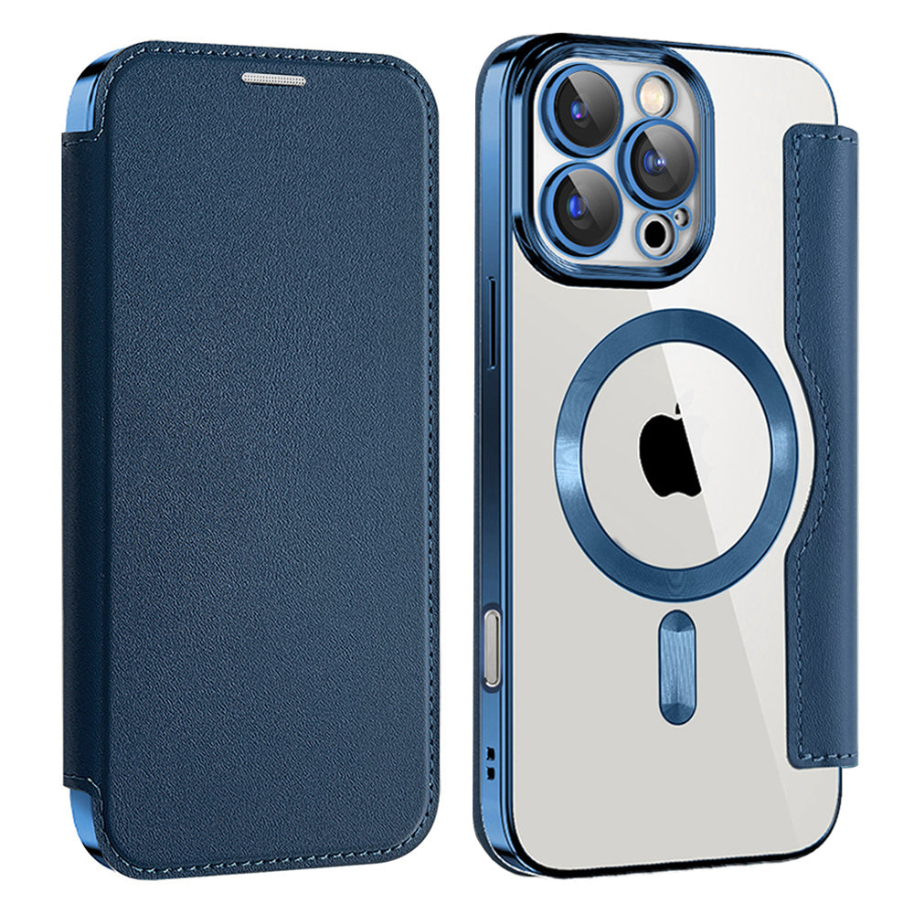 Husa de protectie Techsuit SmartMag Book compatibil cu iPhone 16 Pro Max, Albastru