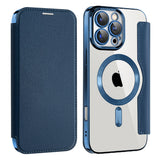Husa de protectie Techsuit SmartMag Book compatibil cu iPhone 16 Pro Max, Albastru