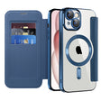 Husa de protectie Techsuit SmartMag Book compatibil cu iPhone 15, Albastru