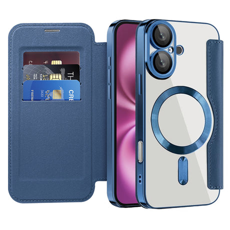 Husa de protectie Techsuit SmartMag Book compatibil cu iPhone 16 Plus, Albastru