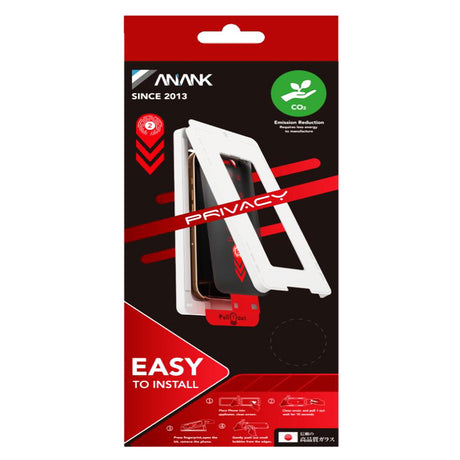 Folie de protectie ANANK 2.5D 2X Reinforced Privacy with Installation Box compatibil cu iPhone 16, Negru