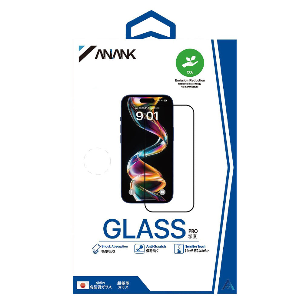 Folie de protectie ANANK 2.5D Full Glass (set de 10) compatibil cu iPhone 15 Pro, Negru