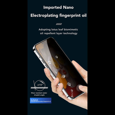 Folie de protectie ANANK 2.5D Privacy compatibil cu iPhone 15 Pro, Negru