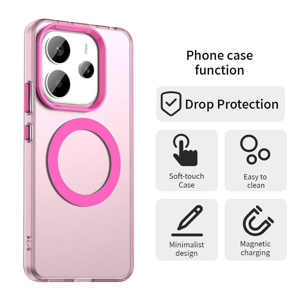Husa de protectie Techsuit CandyCase MagSafe compatibil cu Xiaomi Redmi Note 14 4G (Regional), Roz