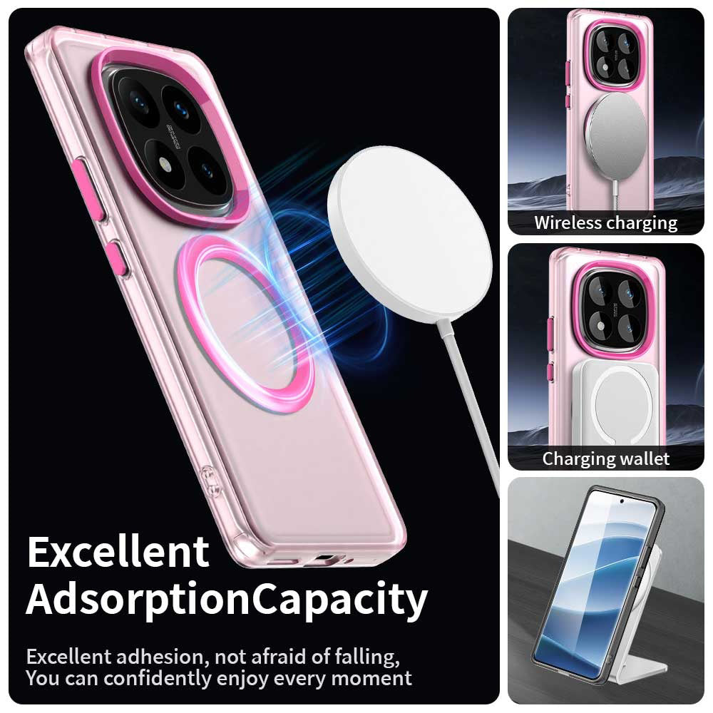 Husa de protectie Techsuit CandyCase MagSafe compatibil cu Xiaomi Redmi Note 14 Pro 5G / Poco X7, Roz