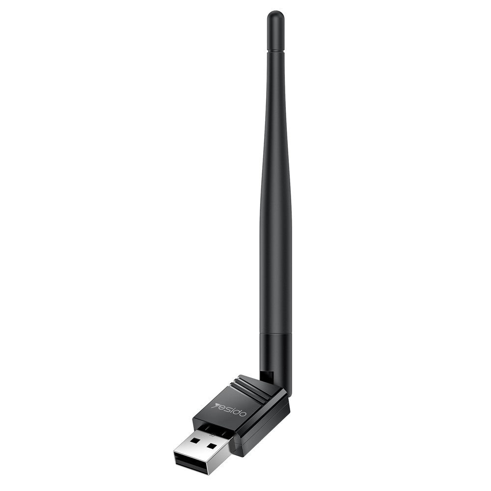 Adaptor Yesido Wi-Fi Adapter (WP11), with External Antenna, WiFi4, USB2.0, 150Mbps, Plug&Play, Negru