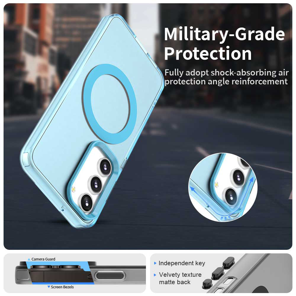 Husa de protectie Techsuit CandyCase MagSafe compatibil cu Samsung Galaxy S23 Plus, Albastru